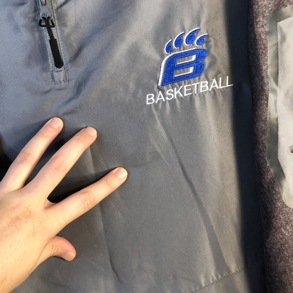 Holloway Men's XL Basketball 1/4 Zip Pullover Gray Jacket WPL 11783 - Picture 6 of 14